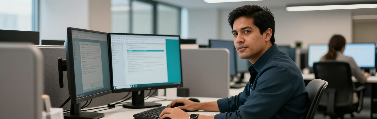 Healthcare worker using File Explorer on a computer monitor