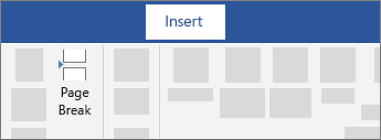 Insert a page break from the Insert tab in Word