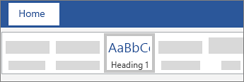 Styles gallery on the Word Home tab showing Heading 1, Heading 2, and other styles